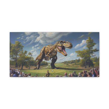 Tee-Rex (Master of Short-Game) Printed Oil Painting Canvas Gallery Wraps