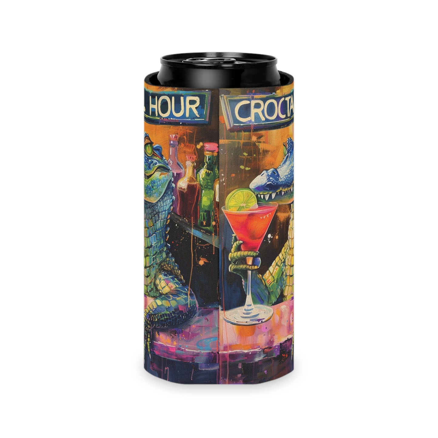 'Croctail Hour' Can Cooler (Koozie) - Slim Size