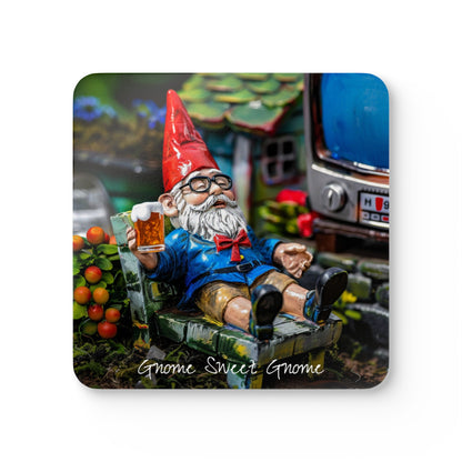 Gnome Sweet Gnome Collection - Corkwood Coaster Set (Brewski)