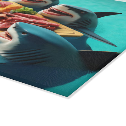 “Sharkuterie” Board - Colorful Glass Cutting Board