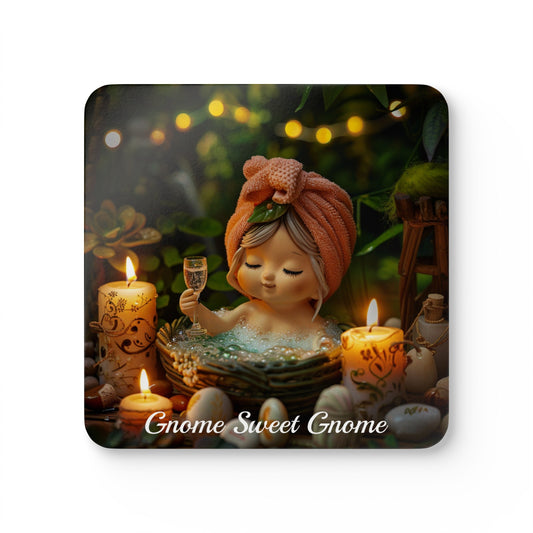 Gnome Sweet Gnome Collection - Corkwood Coaster Set (Bubble Bath)