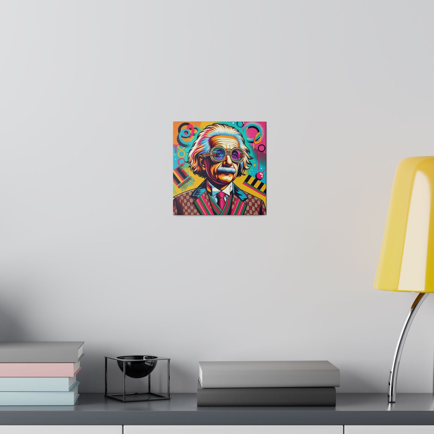 Albert Einstein ft Gucci Pop Art Painting - Matte Canvas, Stretched, 0.75"