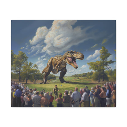 Tee-Rex (Master of Short-Game) Printed Oil Painting Canvas Gallery Wraps