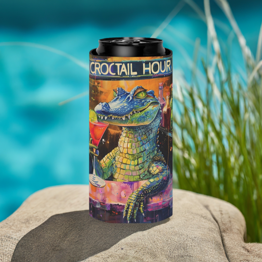 'Croctail Hour' Can Cooler (Koozie) - Slim Size